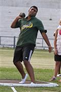 4th February 2012, Hoerskool Bergvlam Friendly Athletics meeting, Hoerskool Bergvlam vriendelike Atletiekbyeenkoms, Seuns u19 Gewigstoot, andrew schoeman, boys u19 shotput