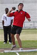 4th February 2012, Hoerskool Bergvlam Friendly Athletics meeting, Hoerskool Bergvlam vriendelike Atletiekbyeenkoms, Seuns u19 Gewigstoot, andrew schoeman, boys u19 shotput